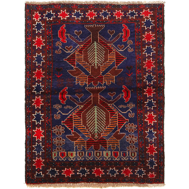 Blue Baluchi Rug 2' 10" x 3' 8" - No. AL22378
