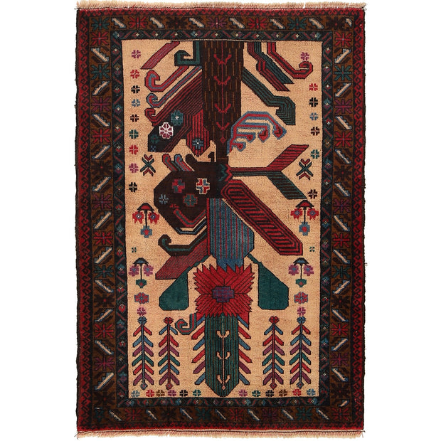 Hand Knotted Baluchi Rug 2' 11" x 4' 4" - No. AL33879