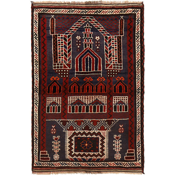 Muslim Prayer Rug 3' 3" x 4' 9" - No. AL83619