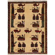 Afghan War Rug – Military Design 2' 2" x 2' 9" - No. AL33632