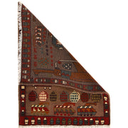 Brown War Rug 2' 0" x 2' 10" - No. AL41882