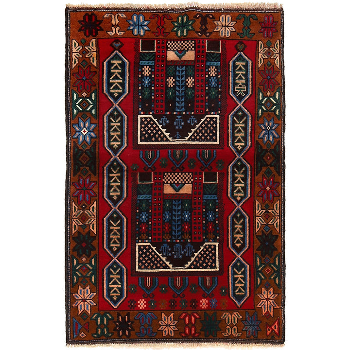 Hand Knotted Baluchi Rug 2' 11" x 4' 5" - No. AL38140