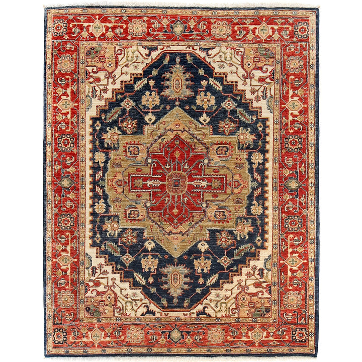 Hand Knotted Heriz Rug 4' 10" x 6' 4" - No. AL30907
