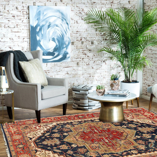 Hand Knotted Heriz Rug 4' 10" x 6' 4" - No. AL30907