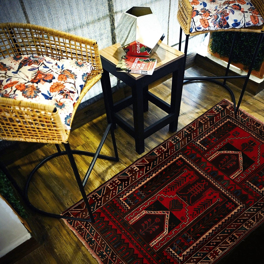 Afghan Prayer Rug 3' 1" x 5' 4" Hand-Knotted texture