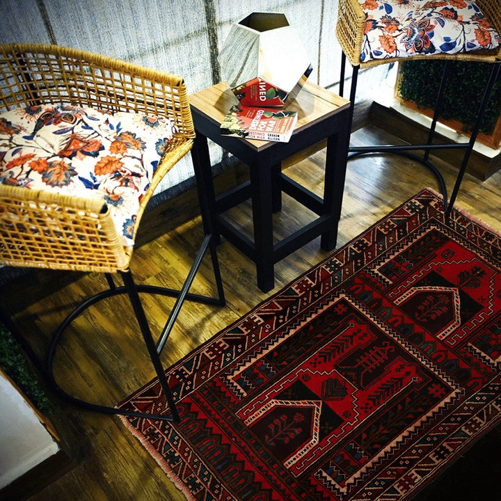 Afghan Prayer Rug 3' 1" x 5' 4" Hand-Knotted texture