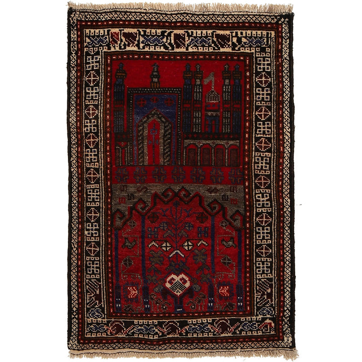 Hand Knotted Prayer Rug 2' 7" x 3' 9" - No. AL93480