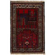 Hand Knotted Prayer Rug 2' 7" x 3' 9" - No. AL93480