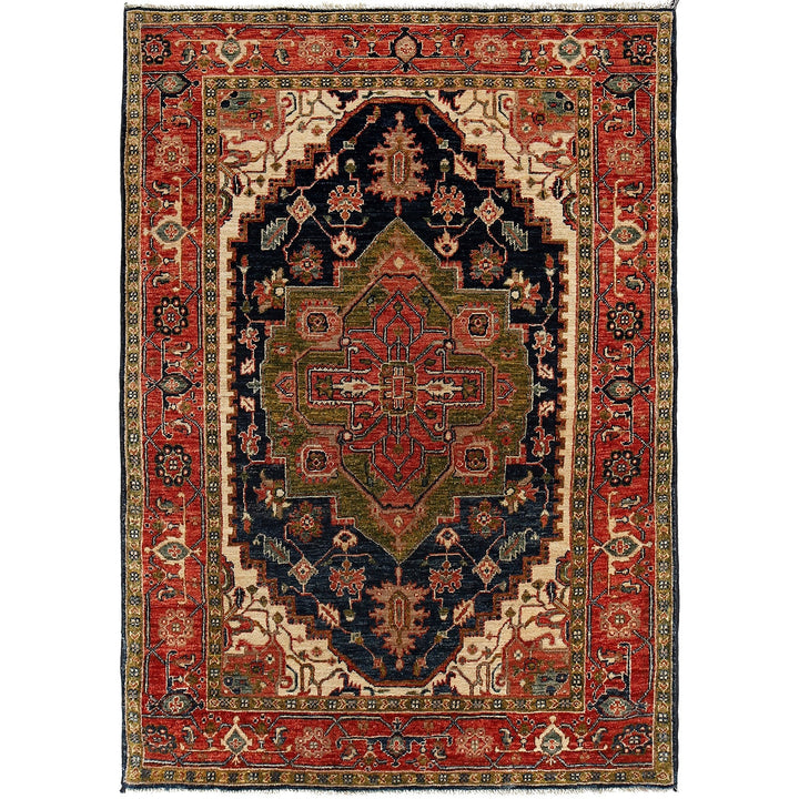 Hand Knotted Persian Design Heriz Rug 4' 1" x 6' 0" - No. AL63260