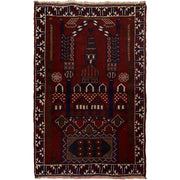Muslim Prayer Rug 2' 11" x 4' 7" - No. AL97856