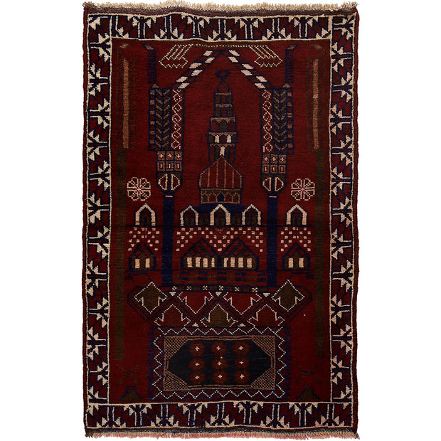 Muslim Prayer Rug 2' 11" x 4' 7" - No. AL97856