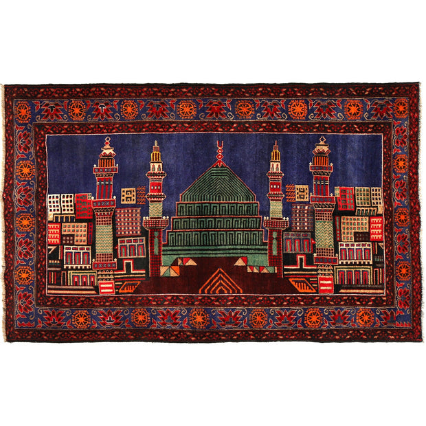 Handmade Pictorial Carpet 3' 11" x 6' 6" - No. AL70863