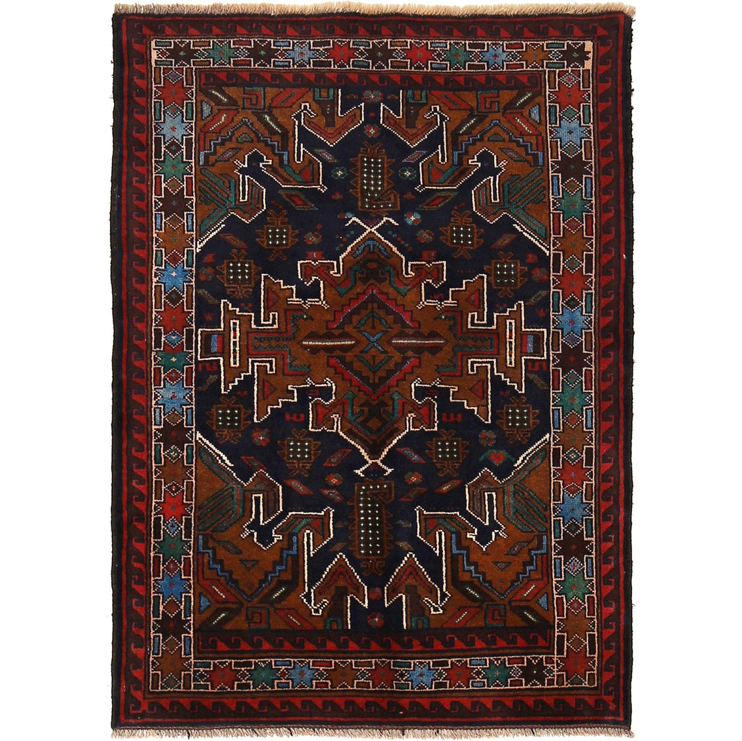 Afghan Baluchi Rug 2' 10" x 4' 1" Hand-Knotted
