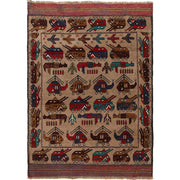 Handcrafted Afghan War Rug 4' 6" x 6' 1" - No. AL17903