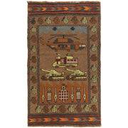 Afghan War Kilim – Military Design 2' 9" x 4' 8" - No. AL20123