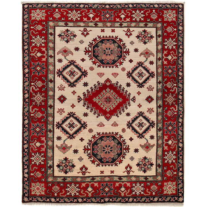 Hand knotted Kazak Carpet 5' 0" x 6' 2" - No. AL35314