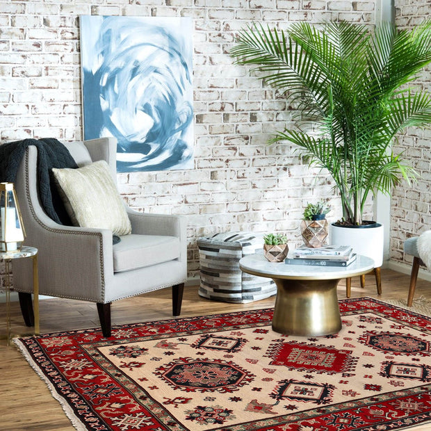 Hand knotted Kazak Carpet 5' 0" x 6' 2" - No. AL35314