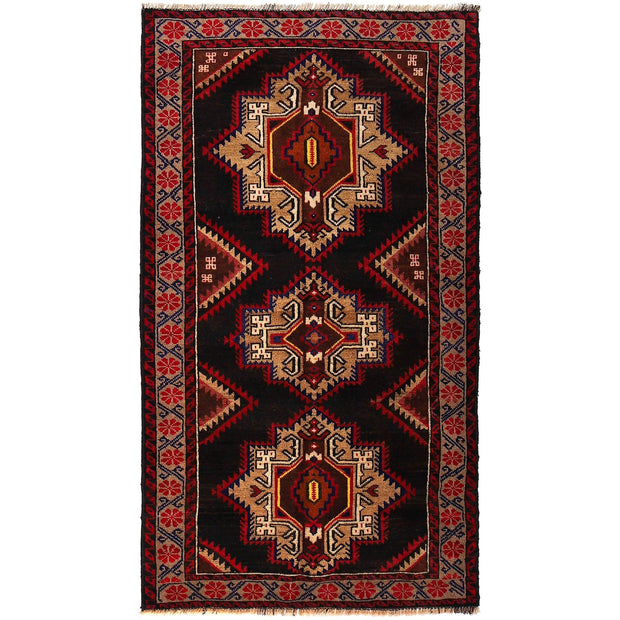 Tribal Baloch Rug 3' 1" x 5' 10" - No. AL40103