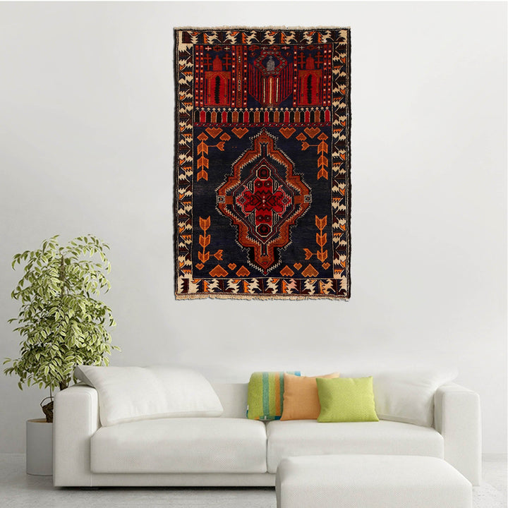 Afghan Prayer Rug 3' 0" x 4' 9" Hand-Knotted | No. AL78902