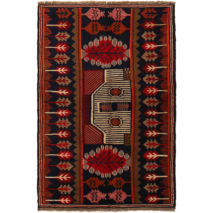Traditional Baloch Rug 3' 0" x 4' 6" - No. AL15620