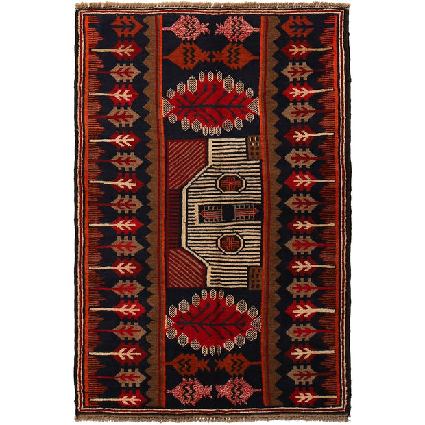 Traditional Baloch Rug 3' 0" x 4' 6" - No. AL15620