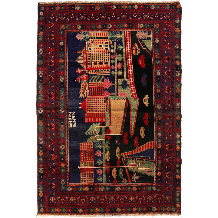 Handmade Pictorial Carpet 4' 3" x 6' 6" - No. AL32504