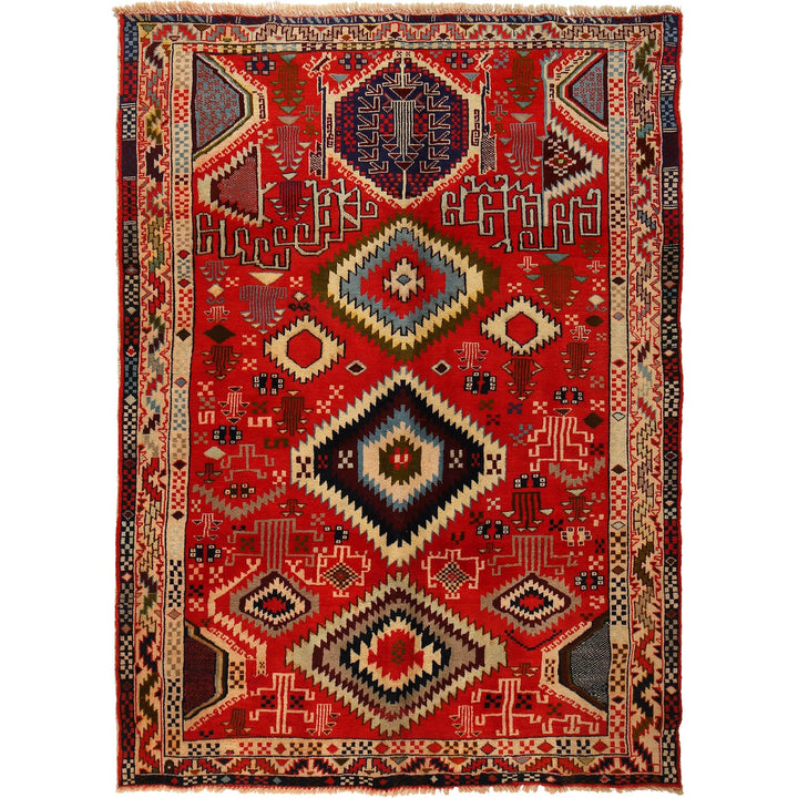 Hand Knotted Kohistani Carpet 5' 5" x 7' 7" - No. AL75201