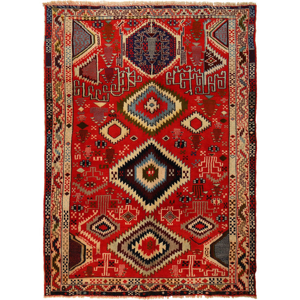 Hand Knotted Kohistani Carpet 5' 5" x 7' 7" - No. AL75201