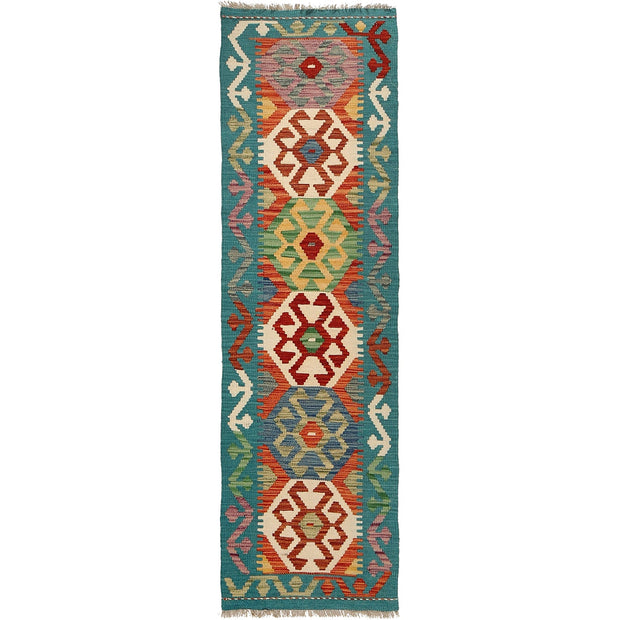 Hand Woven Wool Kelim 1' 10" x 6' 7" - No. AL32091