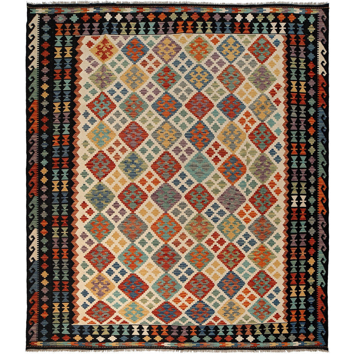 Handmade Turkish Design Wool Kilim 8' 3" x 9' 9" - No. AL30642