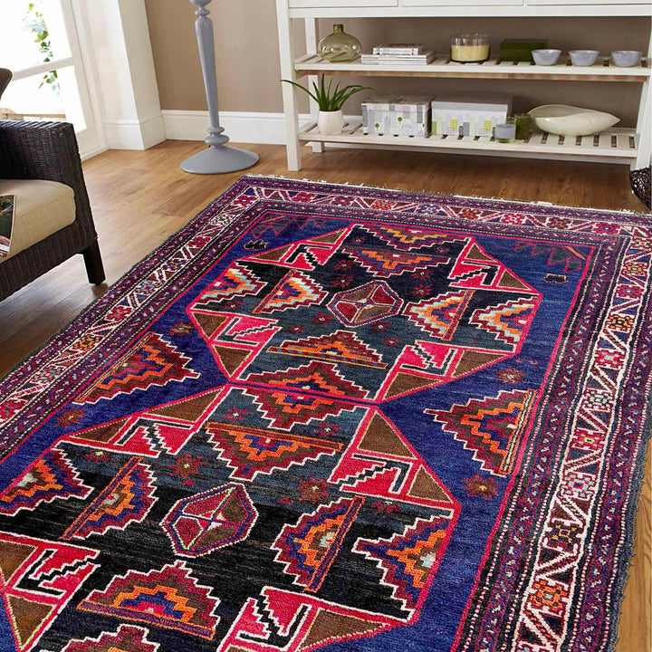 Afghan Baluchi Rug 3' 7" x 6' 3" Hand-Knotted | No. AL56603
