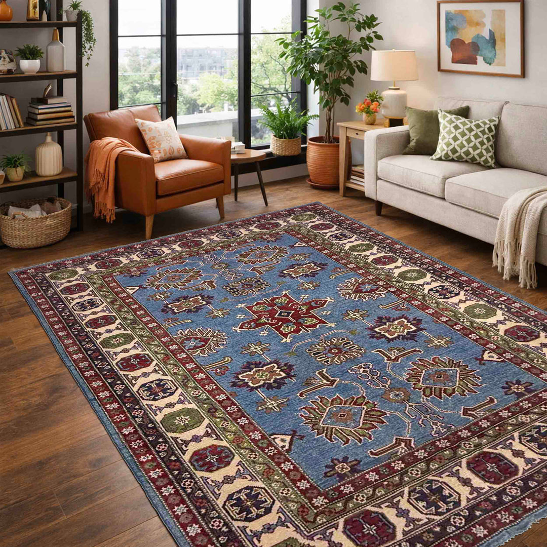 Blue Color Kazak Rug 4' 9" x 7' 10" - No. AL74468