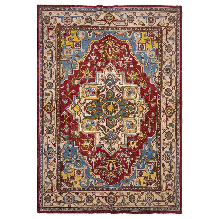 Hand Woven Heriz Design Carpet 4' 11" x 7' 8" - No. AL81445