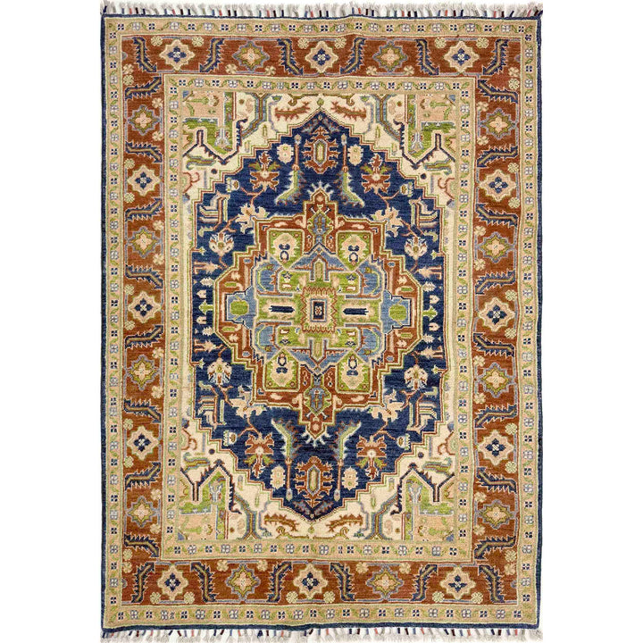 Afghan Heriz Rug 3' 11" x 5' 10" Hand-Knotted | No. AL15281