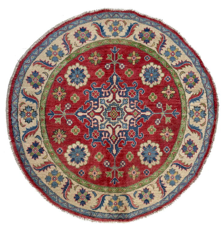 Hand Knotted Round Kazak Oriental Rug 4' 10" x 4' 11" - No. AL18689