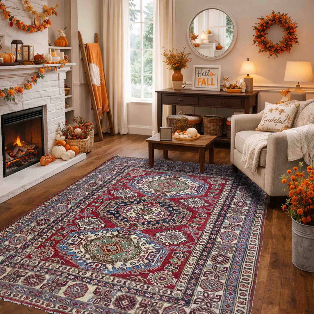 Hand knotted Kazak Carpet 4' 11" x 7' 3" - No. AL78920