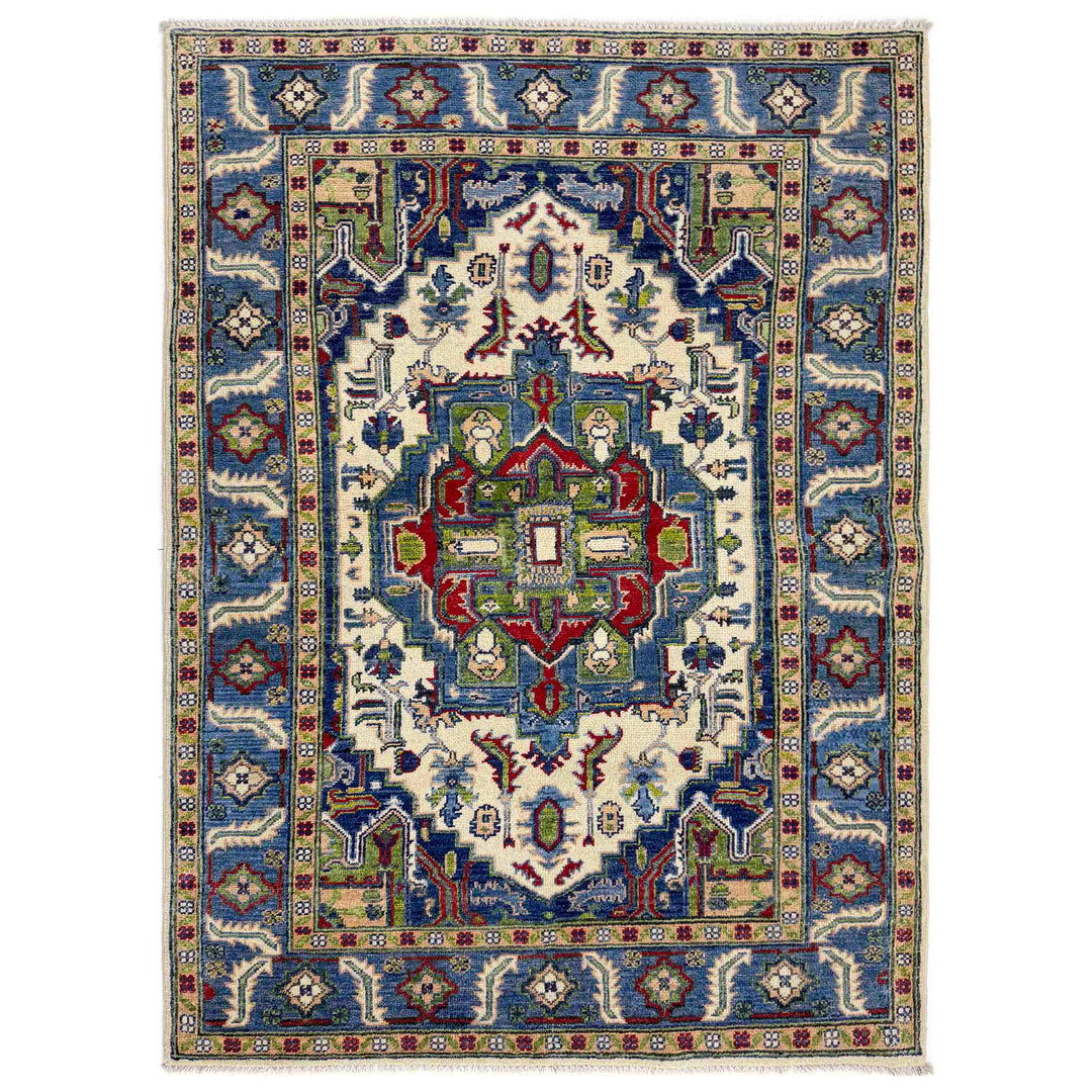 Multi Color Heriz Design Rug 4' 0" x 5' 8" - No. AL68341