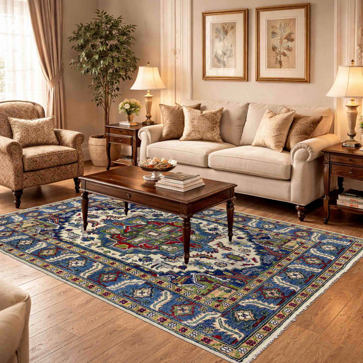 Multi Color Heriz Design Rug 4' 0" x 5' 8" - No. AL68341