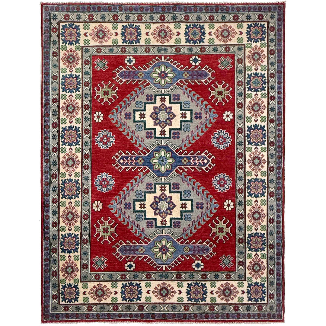 Handmade Kazak Area Rug 4' 11" x 6' 5" - No. AL20915