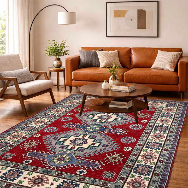 Handmade Kazak Area Rug 4' 11" x 6' 5" - No. AL20915