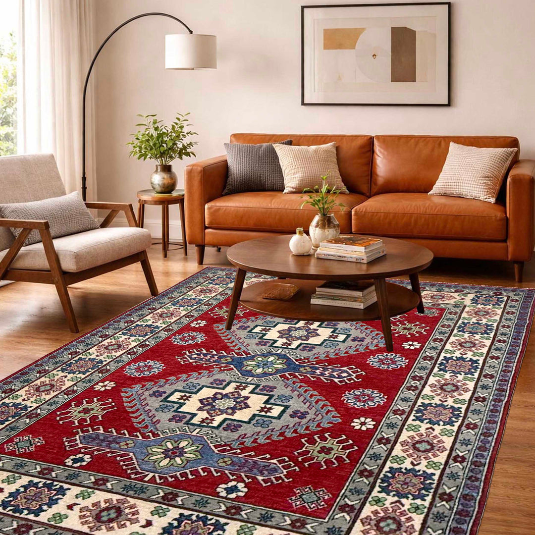 Handmade Kazak Area Rug 4' 11" x 6' 5" - No. AL20915