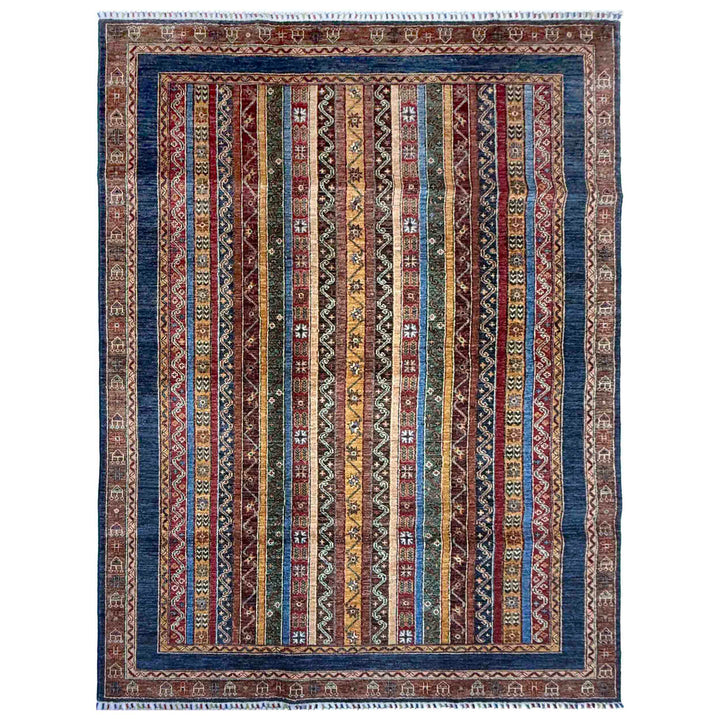 Afghan Sultani Rug 5' 7" x 7' 9" Hand-Knotted