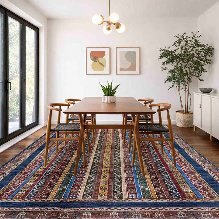 Afghan Sultani Rug 5' 7" x 7' 9" Hand-Knotted texture