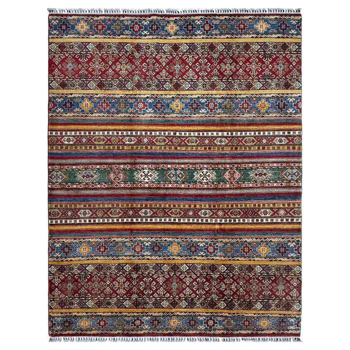 Afghan Gabbeh Rug 5' 7" x 7' 11" Hand-Knotted | No. AL33858