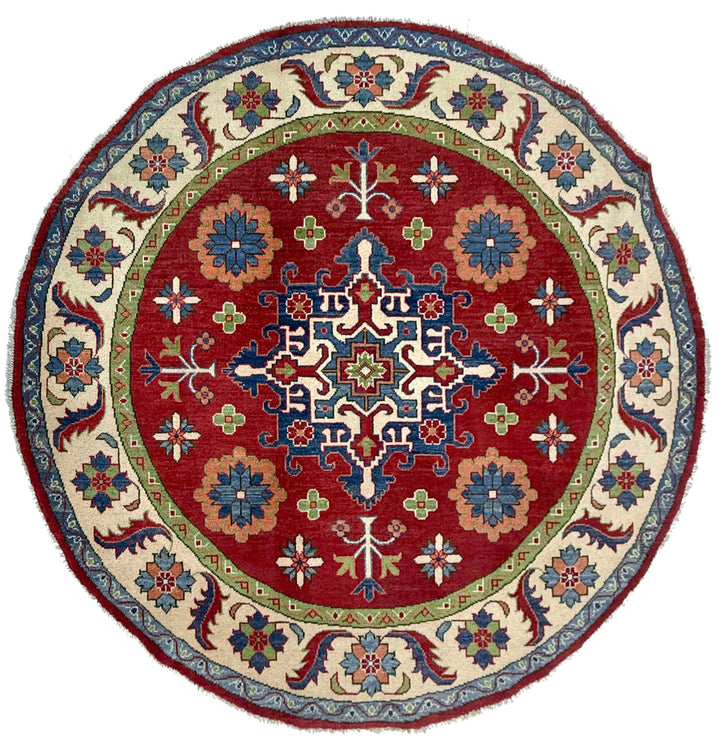 Traditional Kazak Round Area Rug 5' 10" x 5' 10" - No. AL56103