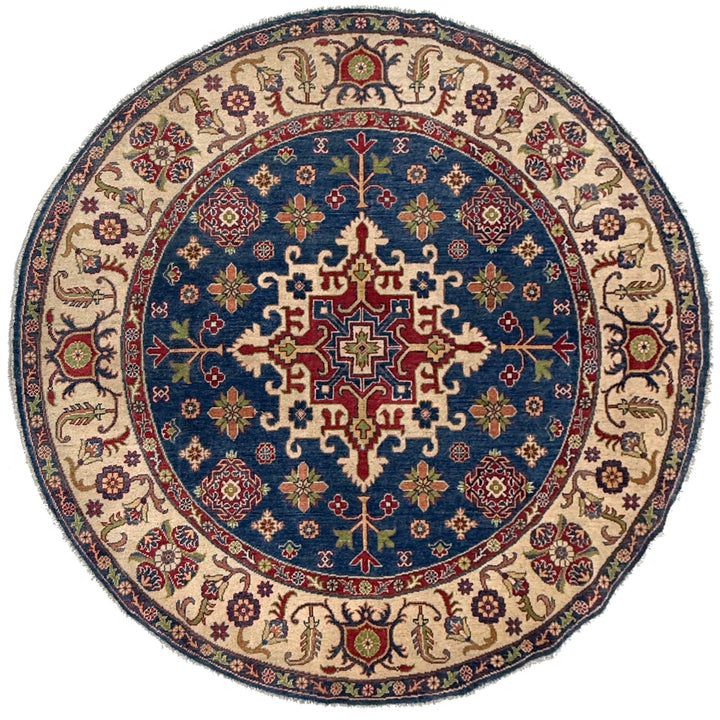 Authentic Afghan Kazak Round Rug 6' 7" x 6' 7" - No. AL91930