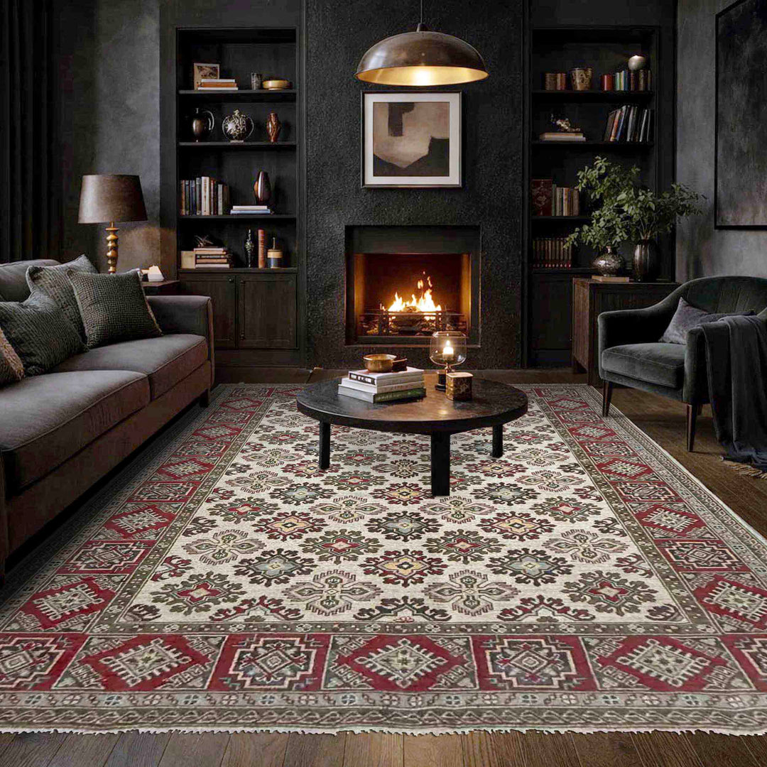 Beige Color Kazak Runner Rug 6' 0" x 9' 1" - No. AL56323