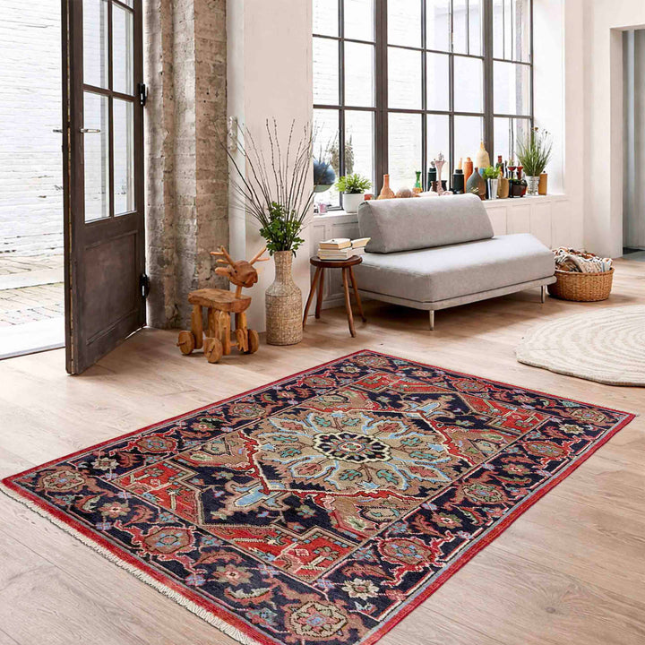 Afghan Heriz Rug 2' 8" x 4' 2" Hand-Knotted | No. AL52355