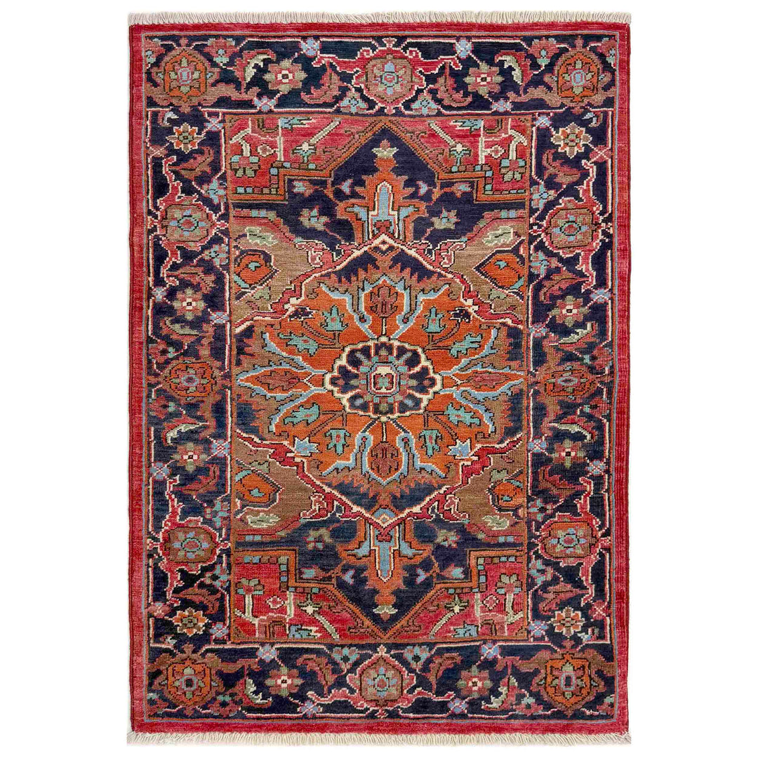 Afghan Heriz Rug 2'7" x 4'1" Hand-Woven