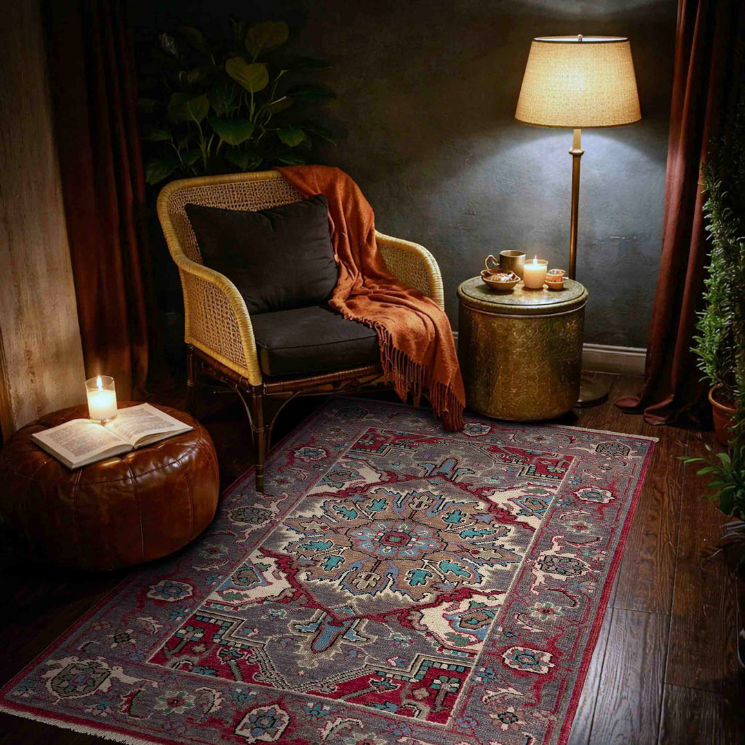 Afghan Heriz Rug 2' 7" x 4' 2" Hand-Knotted | No. AL86114